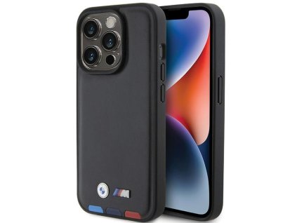 58902 bmw kozeny stamp tricolor kryt na iphone 15 pro cierny