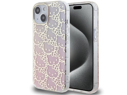 61812 hello kitty hardcase iml gradient electrop crowded kitty head kryt na iphone 15 ruzovy