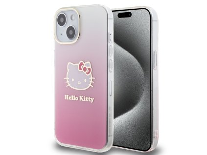 61830 hello kitty hardcase iml gradient electrop kitty head kryt na iphone 15 ruzovy
