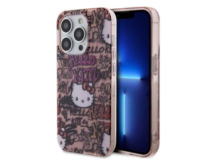 61791 hello kitty hardcase iml tags graffiti kryt na iphone 14 pro ruzovy