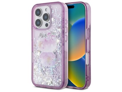 59010 hello kitty hardcase liquid glitter 50th anniversary party kryt na iphone 16 pro max fialovy