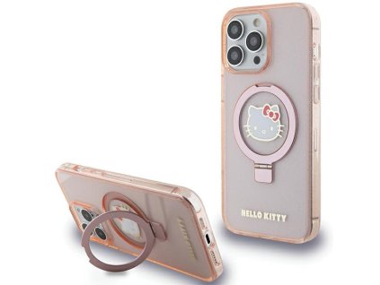 59016 hello kitty hardcase ring stand glitter electrop logo magsafe kryt na iphone 15 pro max ruzovy
