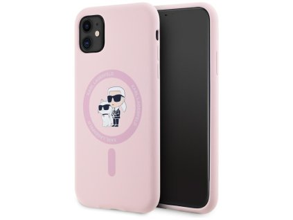 72264 karl lagerfeld silicone magsafe kryt na iphone 11 ruzovy karl choupette