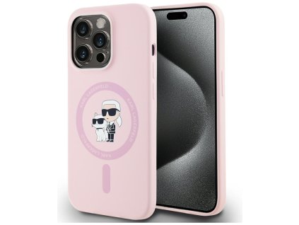 72267 karl lagerfeld silicone magsafe kryt na iphone 14 pro ruzovy karl choupette