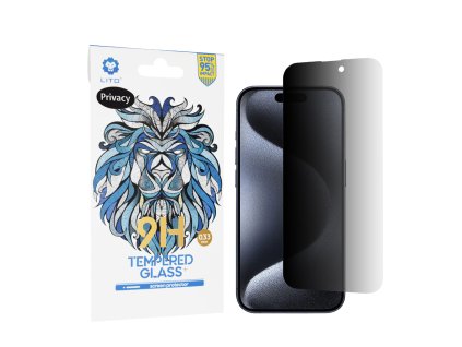 62238 lito 2 5d classic glass ochranne sklo na iphone 15 pro privacy