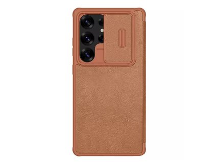 68481 nillkin qin pro leather case puzdro na samsung galaxy s25 ultra hnede