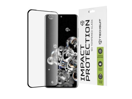 66018 techsuit 111d full cover full glue glass 3d curved screen ochranne sklo na samsung galaxy s20 ultra 4g s20 ultra 5g cierne