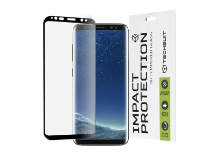 66015 techsuit 111d full cover full glue glass 3d curved screen ochranne sklo na samsung galaxy s8 cierne