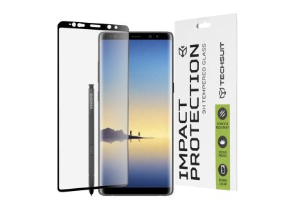 73182 techsuit 111d full cover full glue glass 3d curved screen ochranne sklo pre samsung galaxy note 8 cierne