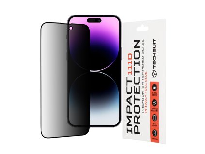 62493 2 techsuit 111d privacy full glue ochranne sklo na iphone 14 pro max cierne