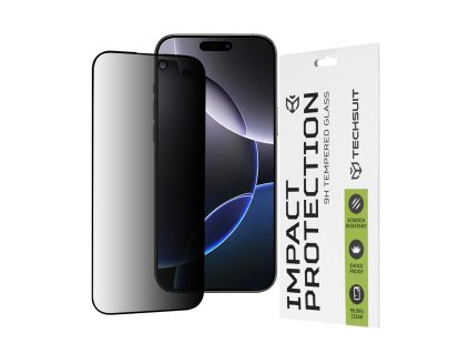 61716 techsuit 111d privacy full glue ochranne sklo na iphone 16 pro max cierne