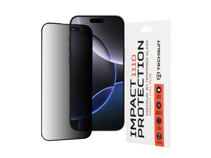 61716 2 techsuit 111d privacy full glue ochranne sklo na iphone 16 pro max cierne