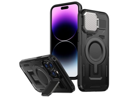 61881 techsuit camvault magsafe kryt na iphone 14 pro max cierny