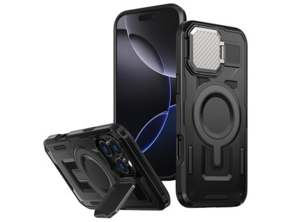 61869 6 techsuit camvault magsafe kryt na iphone 16 pro max cierny