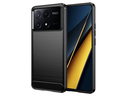 73635 techsuit carbon silicone puzdro pre xiaomi poco x6 pro cierne