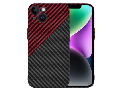 60615 techsuit carbonite fibershell kryt na iphone 14 cerveny vortex