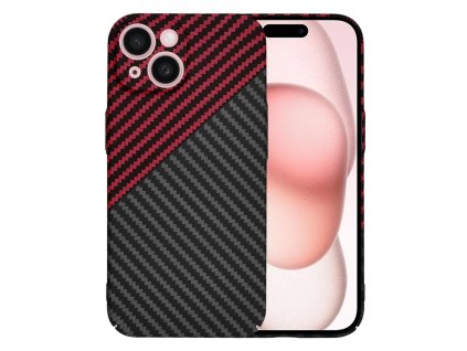 60657 techsuit carbonite fibershell kryt na iphone 15 cerveny vortex
