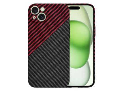 61074 techsuit carbonite fibershell kryt na iphone 15 plus cerveny vortex