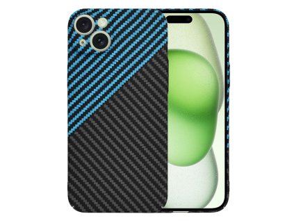 61062 techsuit carbonite fibershell kryt na iphone 15 plus modry pulse