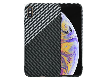 61020 techsuit carbonite fibershell kryt na iphone xs max stealth sivy