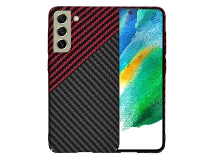65622 techsuit carbonite fibershell kryt na samsung galaxy s21 fe 5g cerveny vortex