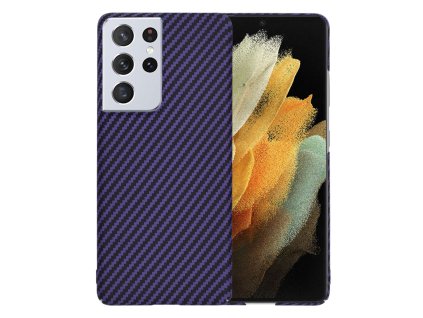 65601 techsuit carbonite fibershell kryt na samsung galaxy s21 ultra 5g fialovy