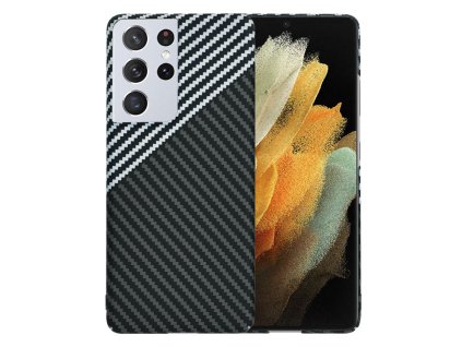 65598 techsuit carbonite fibershell kryt na samsung galaxy s21 ultra 5g stealth sivy