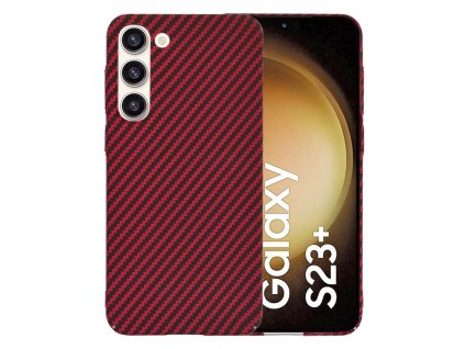 65445 techsuit carbonite fibershell kryt na samsung galaxy s23 plus cerveny