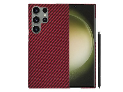 65460 techsuit carbonite fibershell kryt na samsung galaxy s23 ultra cerveny