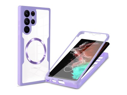 65688 techsuit colorverse 360 ochrana obrazovky puzdro na samsung galaxy s22 ultra 5g fialovy