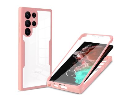 64995 techsuit colorverse 360 ochrana obrazovky puzdro na samsung galaxy s22 ultra 5g ruzovy