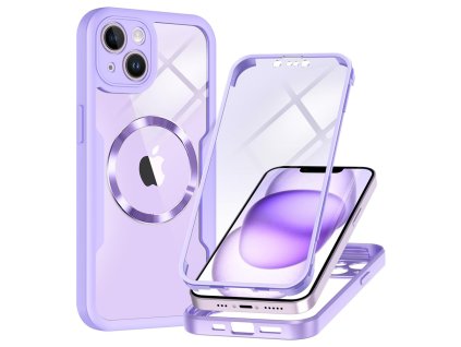 61299 techsuit colorverse 360 magsafe series 360 kryt ochranne sklo na iphone 14 fialovy