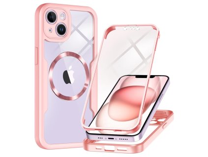 61293 techsuit colorverse 360 magsafe series 360 kryt ochranne sklo na iphone 14 ruzovy