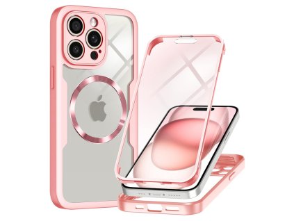 61305 techsuit colorverse 360 magsafe series 360 kryt ochranne sklo na iphone 14 pro ruzovy