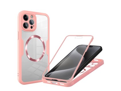 61341 techsuit colorverse 360 magsafe series 360 kryt ochranne sklo na iphone 15 pro ruzovy