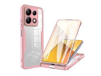 74169 techsuit colorverse 360 series screen protector 360 obal so sklom pre xiaomi poco x6 pro ruzove