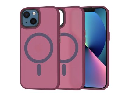 59742 techsuit halofrost magsafe series kryt na iphone 13 bordovy