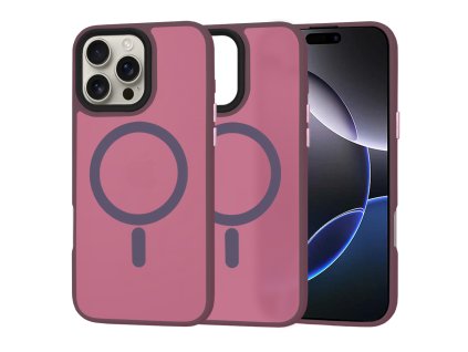 60375 techsuit halofrost magsafe series kryt na iphone 16 pro max bordovy