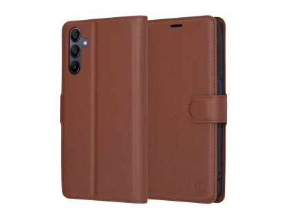 71865 6 techsuit leather folio puzdro na samsung galaxy a15 4g a15 5g hnedy