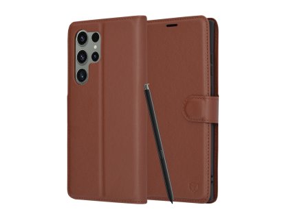 68322 6 techsuit leather folio puzdro na samsung galaxy s23 ultra hnedy