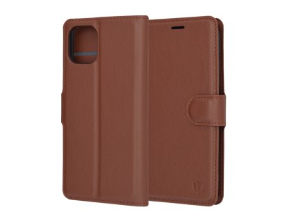 63780 techsuit leather folio puzdro na iphone 11 pro hnedy