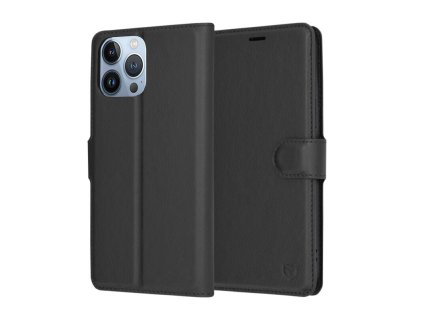 63801 6 techsuit leather folio puzdro na iphone 13 pro max cierny