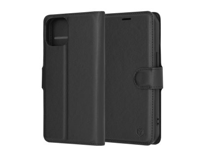 63822 techsuit leather folio puzdro na iphone 15 cierny