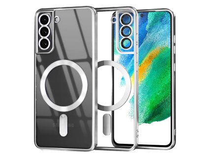66681 6 techsuit luxury crystal magsafe puzdro na samsung galaxy s21 fe 5g strieborny