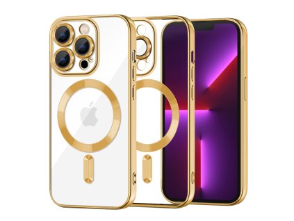 72123 techsuit luxury crystal magsafe kryt na iphone 13 pro zlaty