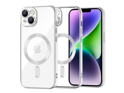 59550 techsuit luxury crystal magsafe kryt na iphone 14 plus strieborny
