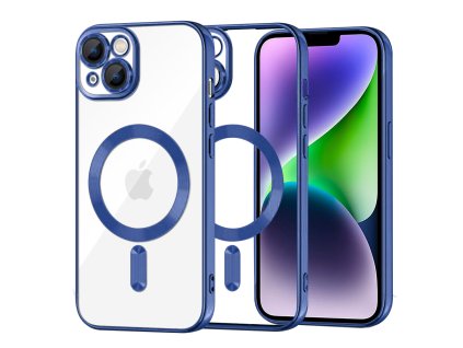 59547 techsuit luxury crystal magsafe kryt na iphone 14 plus tmavo modry