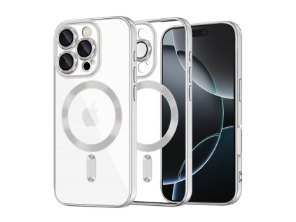 61125 6 techsuit luxury crystal magsafe kryt na iphone 16 pro strieborny