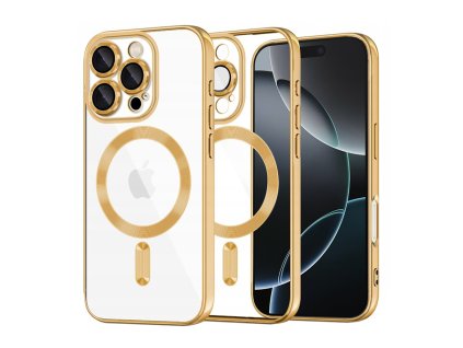 61128 6 techsuit luxury crystal magsafe kryt na iphone 16 pro zlaty