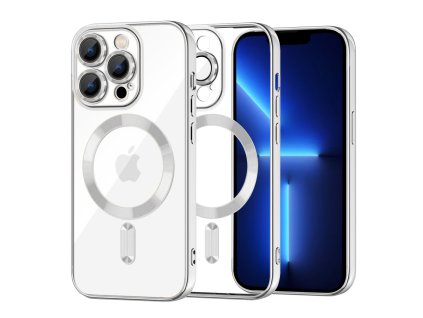72441 techsuit luxury crystal magsafe puzdro pre iphone 13 pro max strieborne